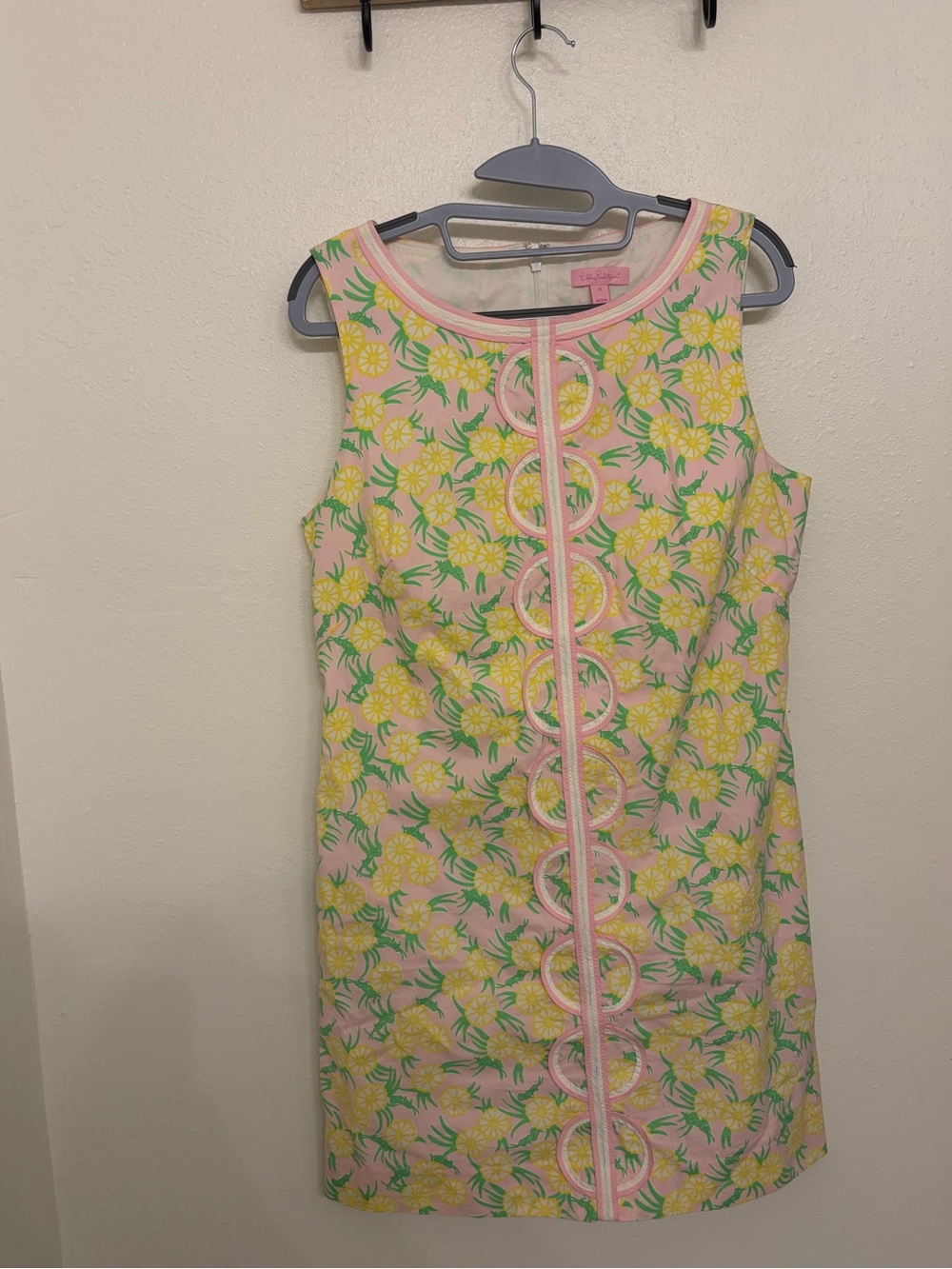 Lilly Pulitzer Pink & Yellow Daisy Citrus Lizard Shift Dress - Size 10